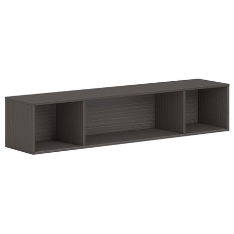 HON Mod Wall Mounted Storage | Open | 66"W | Slate Teak Finish - 66" x 14"39.8" - Finish: Slate Teak