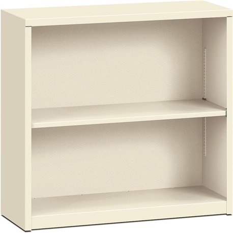 HON Brigade Steel Bookcase | 2 Shelves | 34-1/2"W | Putty Finish - 2 Shelf(ves) - 29" Height x 34.5" Width x 12.6" Depth - Adjus