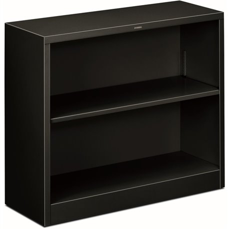 HON Brigade Steel Bookcase | 2 Shelves | 34-1/2"W | Black Finish - 2 Shelf(ves) - 29" Height x 34.5" Width x 12.6" Depth - Adjus