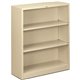 HON Brigade Steel Bookcase | 3 Shelves | 34-1/2"W | Putty Finish - 3 Shelf(ves) - 41" Height x 34.5" Width x 12.6" Depth - Adjus