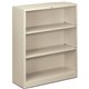 HON Brigade Steel Bookcase | 3 Shelves | 34-1/2"W | Light Gray Finish - 3 Shelf(ves) - 41" Height x 34.5" Width x 12.6" Depth - 