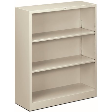 HON Brigade Steel Bookcase | 3 Shelves | 34-1/2"W | Light Gray Finish - 3 Shelf(ves) - 41" Height x 34.5" Width x 12.6" Depth - 