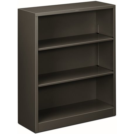 HON Brigade Steel Bookcase | 3 Shelves | 34-1/2"W | Charcoal Finish - 3 Shelf(ves) - 41" Height x 34.5" Width x 12.6" Depth - Ad