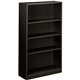 HON Brigade Steel Bookcase | 4 Shelves | 34-1/2"W | Black Finish - 4 Shelf(ves) - 59" Height x 34.5" Width x 12.6" Depth - Adjus