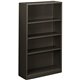 HON Brigade Steel Bookcase | 4 Shelves | 34-1/2"W | Charcoal Finish - 4 Shelf(ves) - 59" Height x 34.5" Width x 12.6" Depth - Ad