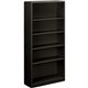 HON Brigade Steel Bookcase | 5 Shelves | 34-1/2"W | Black Finish - 5 Shelf(ves) - 71" Height x 34.5" Width x 12.6" Depth - Adjus