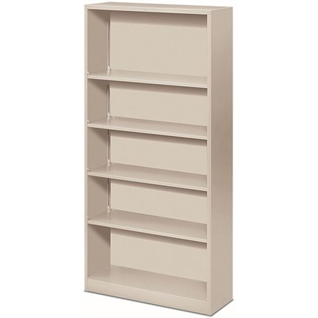 HON Brigade Steel Bookcase | 5 Shelves | 34-1/2"W | Light Gray Finish - 5 Shelf(ves) - 71" Height x 34.5" Width x 12.6" Depth - 