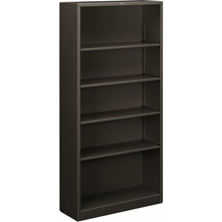 HON Brigade Steel Bookcase | 5 Shelves | 34-1/2"W | Charcoal Finish - 5 Shelf(ves) - 71" Height x 34.5" Width x 12.6" Depth - Ad