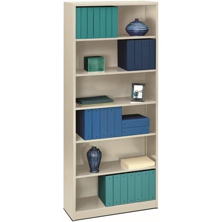 HON Brigade Steel Bookcase | 6 Shelves | 34-1/2"W | Light Gray Finish - 6 Shelf(ves) - 81.1" Height x 34.5" Width x 12.6" Depth 