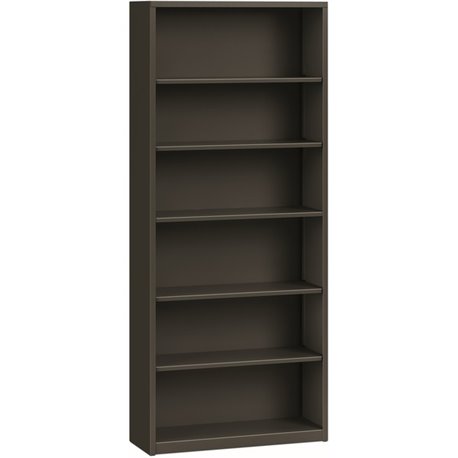 HON Brigade Steel Bookcase | 6 Shelves | 34-1/2"W | Charcoal Finish - 6 Shelf(ves) - 81.1" Height x 34.5" Width x 12.6" Depth - 