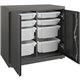 HON Flagship HFMSC182830RWB Storage Cabinet - 30" x 28" - Lockable, Leveling Glide, Removable Lock, Key Lock, Modular - Charcoal