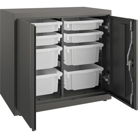 HON Flagship HFMSC182830RWB Storage Cabinet - 30" x 28" - Lockable, Leveling Glide, Removable Lock, Key Lock, Modular - Charcoal