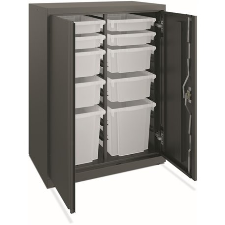 HON Flagship HFMSC183930RWB Storage Cabinet - 30" x 39" - Lockable, Leveling Glide, Removable Lock, Key Lock, Modular - Charcoal