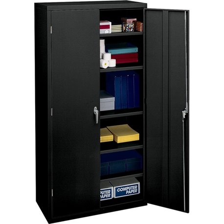 HON Brigade Storage Cabinet - 36" x 18.1"72" - 6 Shelve(s) - 5 Adjustable Shelf(ves) - Material: Steel - Finish: Black