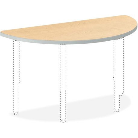 HON Build Series Half-round Tabletop - Half Round Top - 25" to 34" Adjustment x 60" Width x 30" Depth - Natural Maple