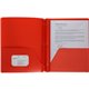 Business Source Letter Portfolio - 8 1/2" x 11" - 50 Sheet Capacity - 3 x Prong Fastener(s) - 2 Pocket(s) - Red - 1 Each