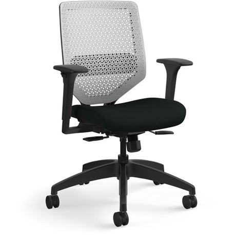 HON Solve Chair - Black Vinyl Seat - Titanium Back - Black Frame - Mid Back - Black