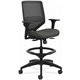 HON Solve Task Stool - Ink Foam Seat - Black Mesh Back - Black Frame - Mid Back - 5-star Base - Armrest - 1 Each