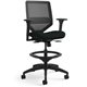 HON Solve Sitting Stool - Black Vinyl Seat - Charcoal Mesh Back - Black Frame - Mid Back - 5-star Base - Black