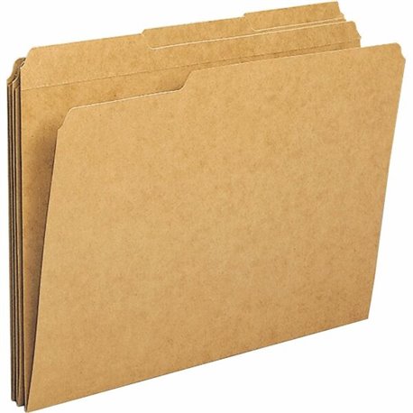 Business Source 1/3 Tab Cut Letter Recycled Classification Folder - 8 1/2" x 11" - Top Tab Location - Assorted Position Tab Posi