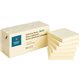 Business Source Yellow Repositionable Adhesive Notes - 3" x 3" - Square - Yellow - Repositionable, Solvent-free Adhesive - 12 / 