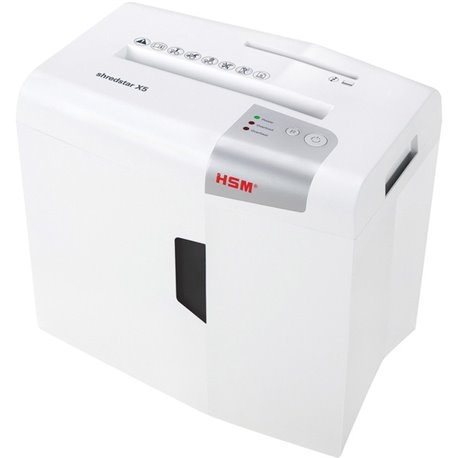 HSM Shredstar X5 Shredder - Particle Cut - 5 Per Pass - for shredding CD, DVD, Paper, Staples, Paper Clip, Credit Card - 0.188" 