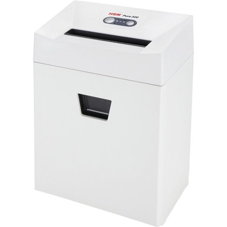 HSM Pure 320 Shredder - Cross Cut - 9 Per Pass - for shredding Staples, Paper, Paper Clip - White