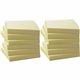 Business Source Yellow Adhesive Notes - 3" x 3" - Square - 100 Sheets per Pad - Unruled - Yellow - Self-adhesive, Removable - 12