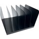 Huron Vertical Desk Organizer - 5 Compartment(s) - Vertical - 7.8" Height x 11" Width x 12.5" Depth - Durable - Black - Steel - 