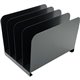 Huron Vertical Desk Organizer - 4 Compartment(s) - Vertical - 7.8" Height x 11" Width x 11" Depth - Durable - Black - Steel - 1 