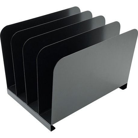 Huron Vertical Desk Organizer - 4 Compartment(s) - Vertical - 7.8" Height x 11" Width x 11" Depth - Durable - Black - Steel - 1 