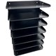 Huron Horizontal Slots Desk Organizer - 7 Compartment(s) - Horizontal - 18" Height x 8.8" Width x 12" Depth - Durable - Black - 