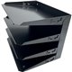 Huron Horizontal Slots Desk Organizer - 4 Compartment(s) - Horizontal - 9" Height x 12" Width x 8.7" Depth - Durable - Black - S