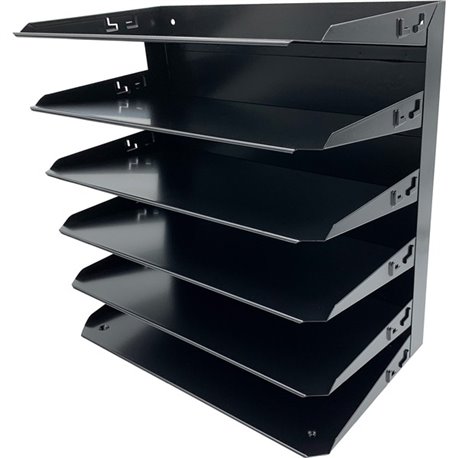 Huron Horizontal Slots Desk Organizer - 6 Compartment(s) - Horizontal - 15" Height x 15" Width x 8.7" Depth - Durable, Label Hol