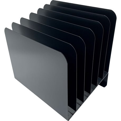 Huron Slanted Vertical Slots Desktop Organizer - 8 Compartment(s) - Vertical - 10" Height x 9.8" Width x 11" Depth - Durable - B