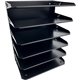 Huron Horizontal Slots Desk Organizer - 6 Compartment(s) - Horizontal - 15" Height x 8.8" Width x 12" Depth - Durable, Label Hol