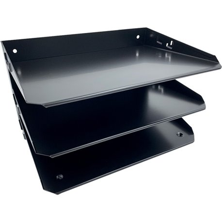 Huron Horizontal Slots Desk Organizer - 6 Compartment(s) - Horizontal - 6" Height x 12" Width x 8.8" Depth - Durable - Black - S