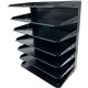 Huron Horizontal Slots Desk Organizer - 7 Compartment(s) - Horizontal - 15" Height x 15" Width x 8.8" Depth - Durable - Black - 