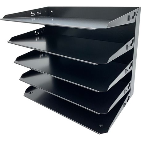 Huron Horizontal Slots Desk Organizer - 5 Compartment(s) - Horizontal - 15" Height x 15" Width x 8.8" Depth - Durable, Label Hol