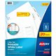 Avery Big Tab Printable White Label Dividers - 100 x Divider(s) - 5 - 5 Tab(s)/Set - 8.5" Divider Width x 11" Divider Length - 3