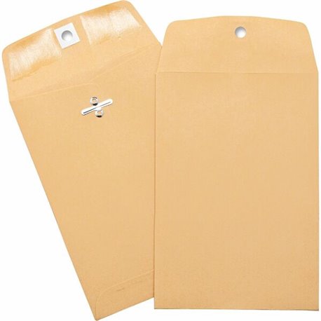 Business Source Heavy-duty Clasp Envelopes - Clasp - 35 - 5" Width x 7 1/2" Length - 28 lb - Clasp - Kraft - 100 / Box - Brown K