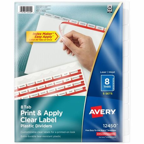 Avery Printable Magnet Sheets, 8.5" x 11" , 5 Sheets (3270) - Letter - 8 1/2" x 11" - Matte - 5 / Pack - Magnetic, Printable, Li