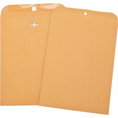 Business Source Heavy-duty Clasp Envelopes - Clasp - 8 3/4" Width x 11 1/2" Length - 28 lb - Clasp - Kraft - 100 / Box - Brown K