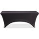 Iceberg 6' Stretchable Fabric Table Cover - Polyester, Spandex - Black - 1 Each