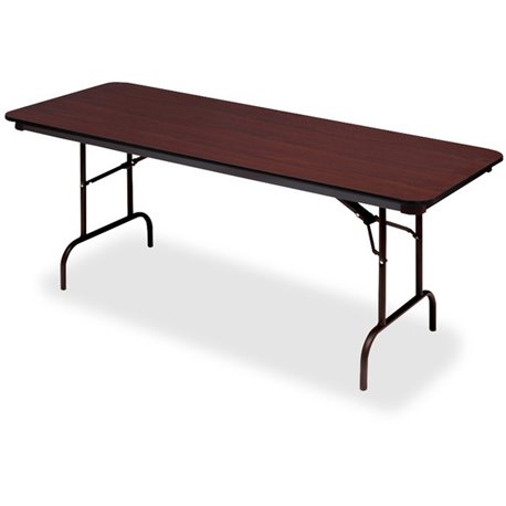 Iceberg Premium Wood Laminate Folding Table - Melamine Rectangle Top - Traditional Style - 300 lb Capacity - 72" Table Top Lengt