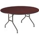 Iceberg Premium Wood Laminate Folding Table - For - Table TopMahogany Round, Melamine Top - Traditional Style - 500 lb Capacity 