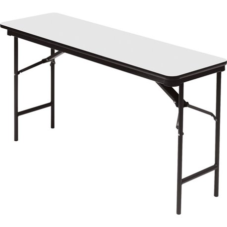 Iceberg Premium Wood Laminate Folding Table - Gray Rectangle, Melamine Top - Traditional Style - 500 lb Capacity - 60" Table Top