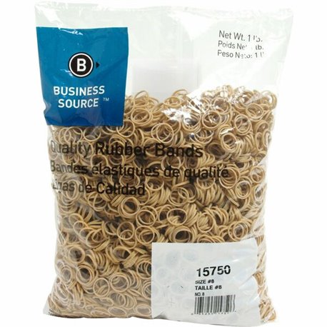 Business Source Quality Rubber Bands - Size: 8 - 0.9" Length x 0.1" Width - Sustainable - 5200 / Pack - Rubber - Crepe