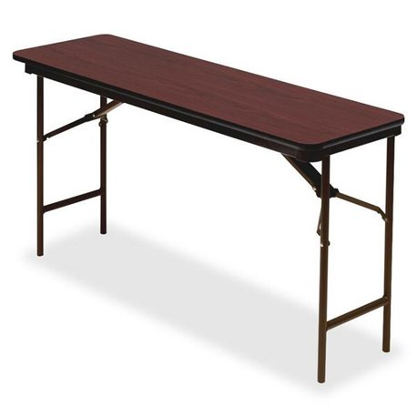 Iceberg Premium Wood Laminate Folding Table - Melamine Rectangle Top - Traditional Style - 500 lb Capacity - 72" Table Top Lengt