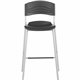 Iceberg CafeWorks Bistro Stool - Black Polyethylene Seat - Polyethylene Back - Powder Coated Steel Frame - Graphite - 1 Each